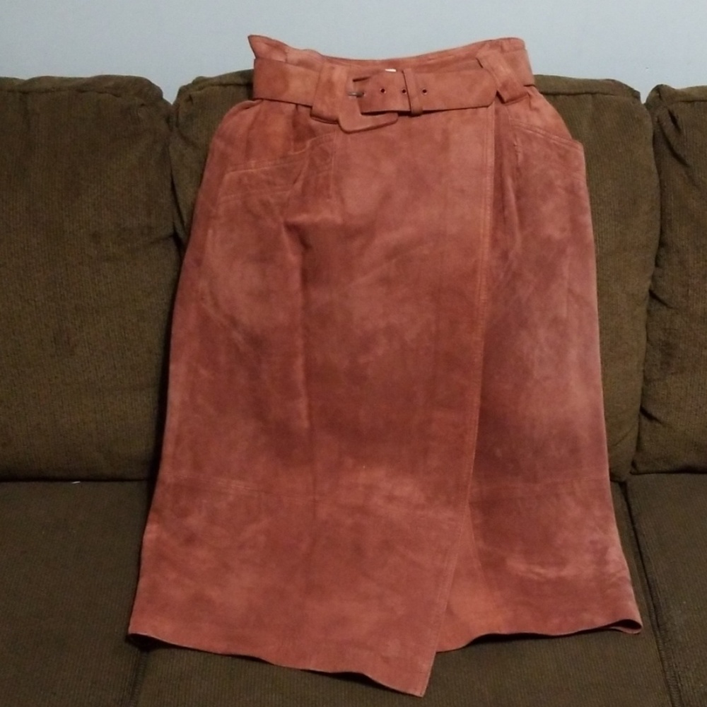 Evan Davies vintage silky pig suede skirt size 12